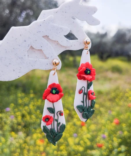 Poppies glam earrings