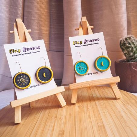 Sun and moon earrings