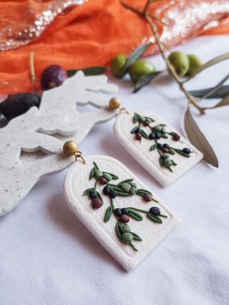 Olive branch earrings