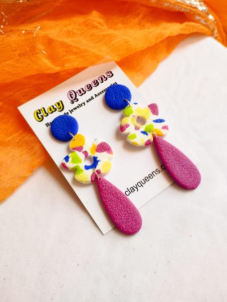 Colorful bloom earrings