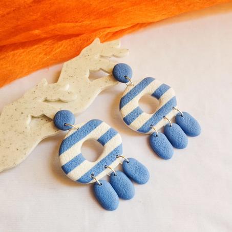 Beach striped earrings