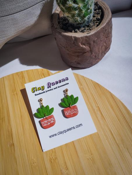 Cactus plant earrings 2