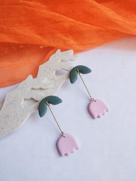 Tulip charm earrings