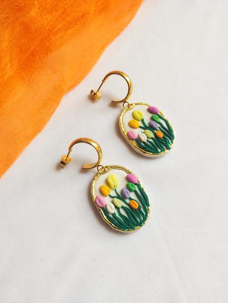 Tulip garden earrings