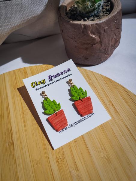 Cactus plant earrings 3