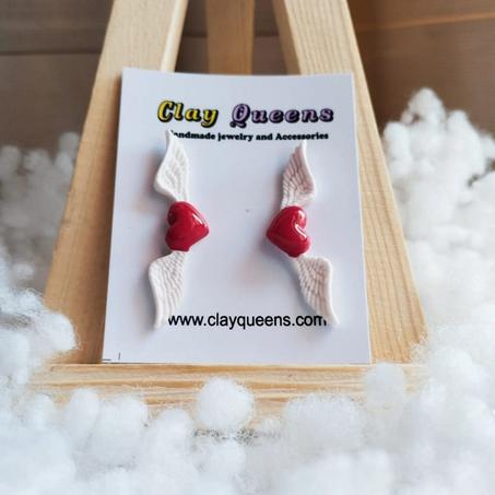 angel heart earrings