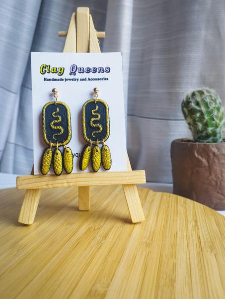Bohemian gold snake earrings