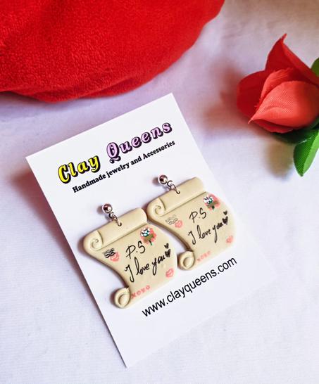 Vintage Love letter earrings