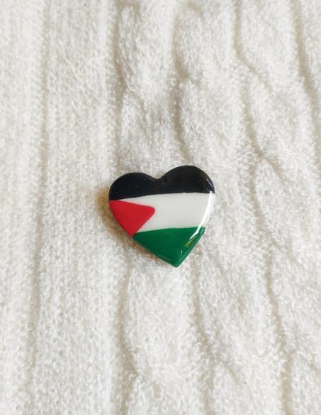 Heart shaped palestine brooch