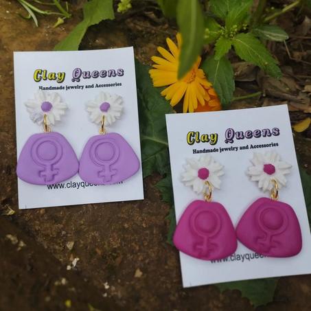 female symbol earrings