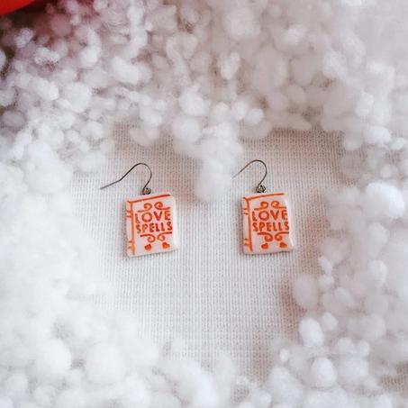 spells book earrings