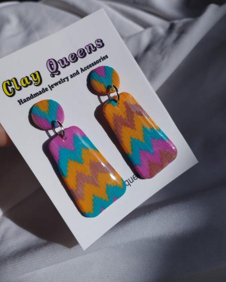 Striped colorful earrings