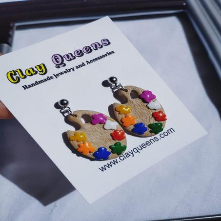 Painting palette earrings