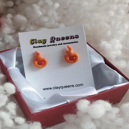 love flame earrings