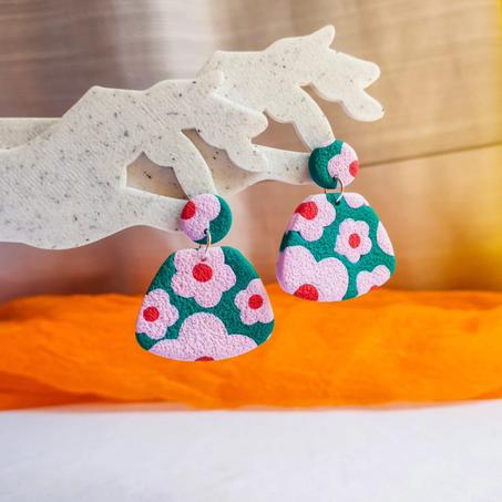 Floral pattern earrings