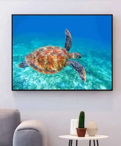 لوحة سلحفاة تسبح – 60×40 سم – خشب MDF – 180 درهم Panneau Tortue Nageant – 60×40 cm – MDF – 180 DH