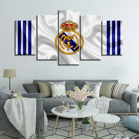 لوحة ريال مدريد – 5 قطع – 120×80 سم – خشب MDF – 299 درهم Panneau Real Madrid – 5 pièces – 120×80 cm – MDF – 299 DH