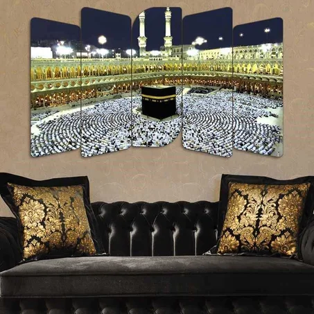 لوحة الكعبة المشرفة – 5 قطع – 120×80 سم – خشب MDF – 299 درهم شامل التوصيل Tableau Kaaba – 5 pièces – 120×80 cm – MDF – 299 DH livraison incluse