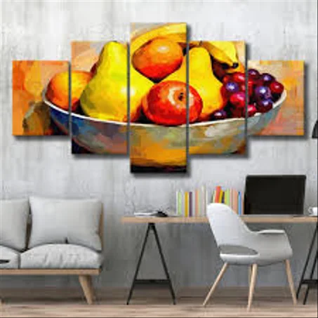 لوحة فواكه – تصميم 2 – 5 قطع – 120×80 سم – خشب MDF – 299 درهم Panneau Fruits – Design 2 – 5 pièces – 120×80 cm – MDF – 299 DH