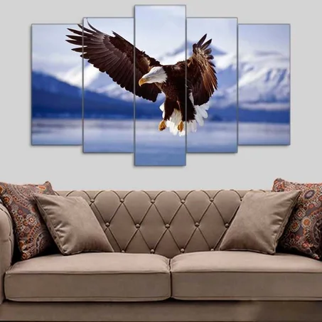 🦅 لوحة نسر – 5 قطع – 120×80 سم – خشب MDF – 299 درهم