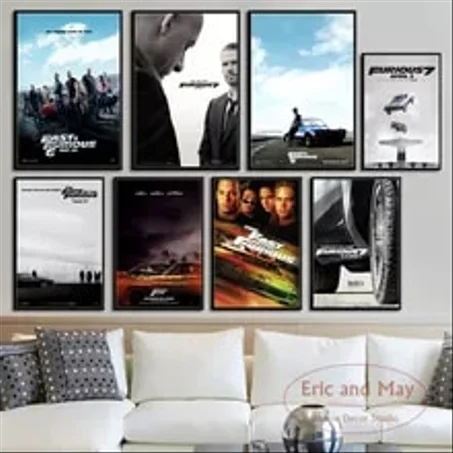 مجموعة Fast and Furious – 8 لوحات – خشب MDF – 330 درهم Ensemble Fast and Furious – 8 panneaux – MDF – 330 DH