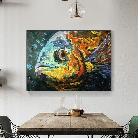 لوحة أسماك – تصميم A – 60×40 سم – خشب MDF – 180 درهم Panneau Poissons – Design A – 60×40 cm – MDF – 180 DH