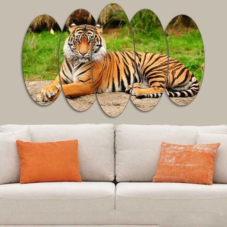 لوحة نمر – 5 قطع – 120×80 سم – خشب MDF – 299 درهم Panneau Tigre – 5 pièces – 120×80 cm – MDF – 299 DH
