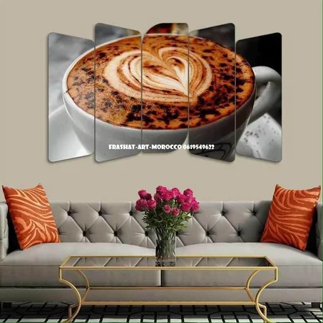 2-لوحة فنجان قهوة – 5 قطع – 120×80 سم – خشب MDF – 299 درهم Panneau Tasse de Café – 5 pièces – 120×80 cm – MDF – 299 DH