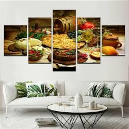 لوحة Bon Appétit – 5 قطع – 120×80 سم – خشب MDF – 299 درهم Panneau Bon Appétit – 5 pièces – 120×80 cm – MDF – 299 DH