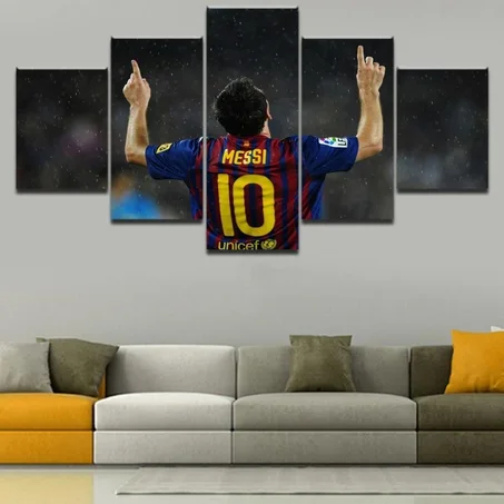 لوحة ليونيل ميسي – 5 قطع – 120×80 سم – خشب MDF – 299 درهم Panneau Lionel Messi – 5 pièces – 120×80 cm – MDF – 299 DH