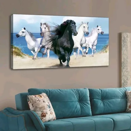 لوحة 5 خيول – 60×100 سم – خشب MDF Tableau 5 chevaux – 60×100 cm – MDF
