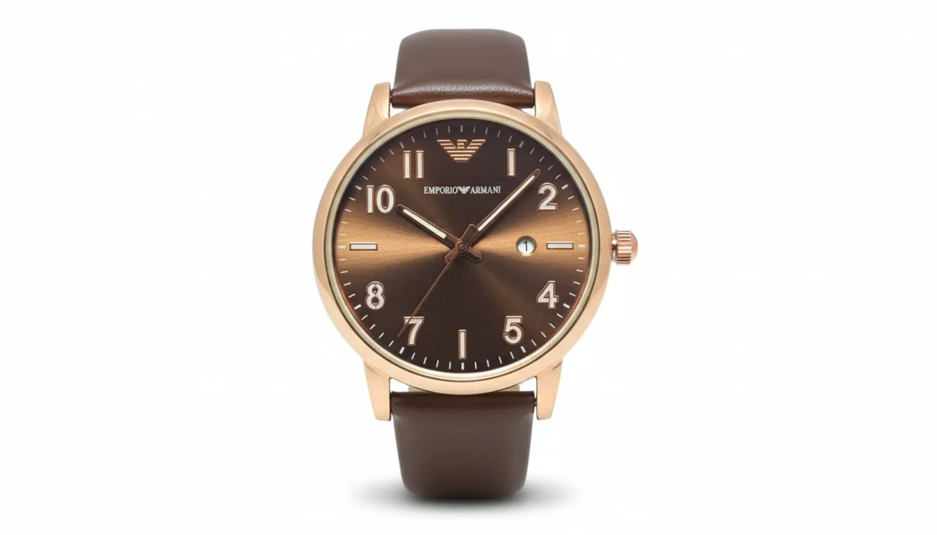 Emporio Armani Classic Brown Leather Watch
