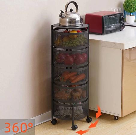 رف قابل للتدوير لتخزين في المطبخ