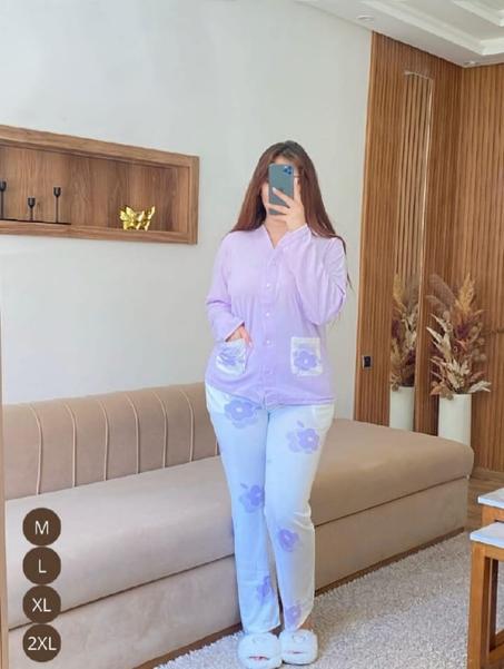 💜 بيجامة دافئة وأنيقة 💜