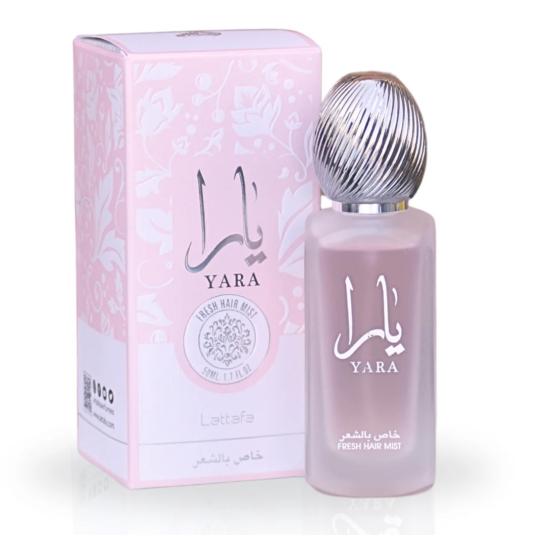 معطر الشعر يارا فريش 50 مل (1.7 أونصة) من لطافة، استمتعي بالرائحة الحلوة والحسية. - YARA Fresh Hair Mist 50ML (1.7 OZ) by Lattafa, Experience the Sweet & Sensual Aroma.