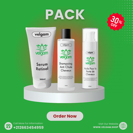 كريم الريتنول + زيت تساقط الشعر + شامبو ضد تساقط الشعر