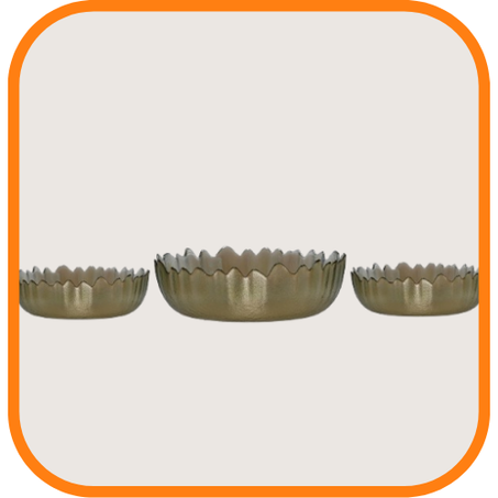 طقم يتضمن 3 أوعية كبيرة و 6 أوعية متوسطة  - برونز