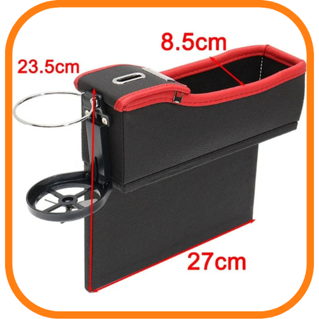 منظم مقعد السيارة مع حامل أكواب