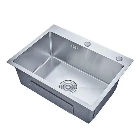 SM حوض مطبخ أسود مع خلاط مصنوع يدويًا من الفولاذ المقاوم للصدأ للمطبخ