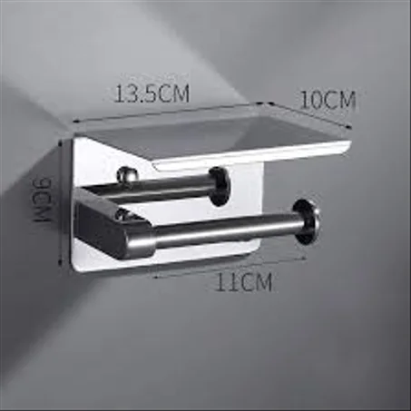 وراقة حائطية فضي استانلس حامل مناديل برف لمختلف الأغراض Paper Holder ULTRA