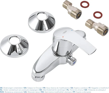 غروهي خلاط دش يوروسمارت بذراع مفرد 1/2 بوصة | تجهيزات الدش والحمام | كروم | موديل 33555002