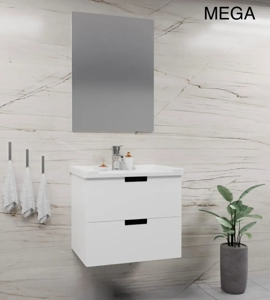 ✨ مغسلة WEGA عصرية بـمرآة ذكية – أناقة راقية في حمامك