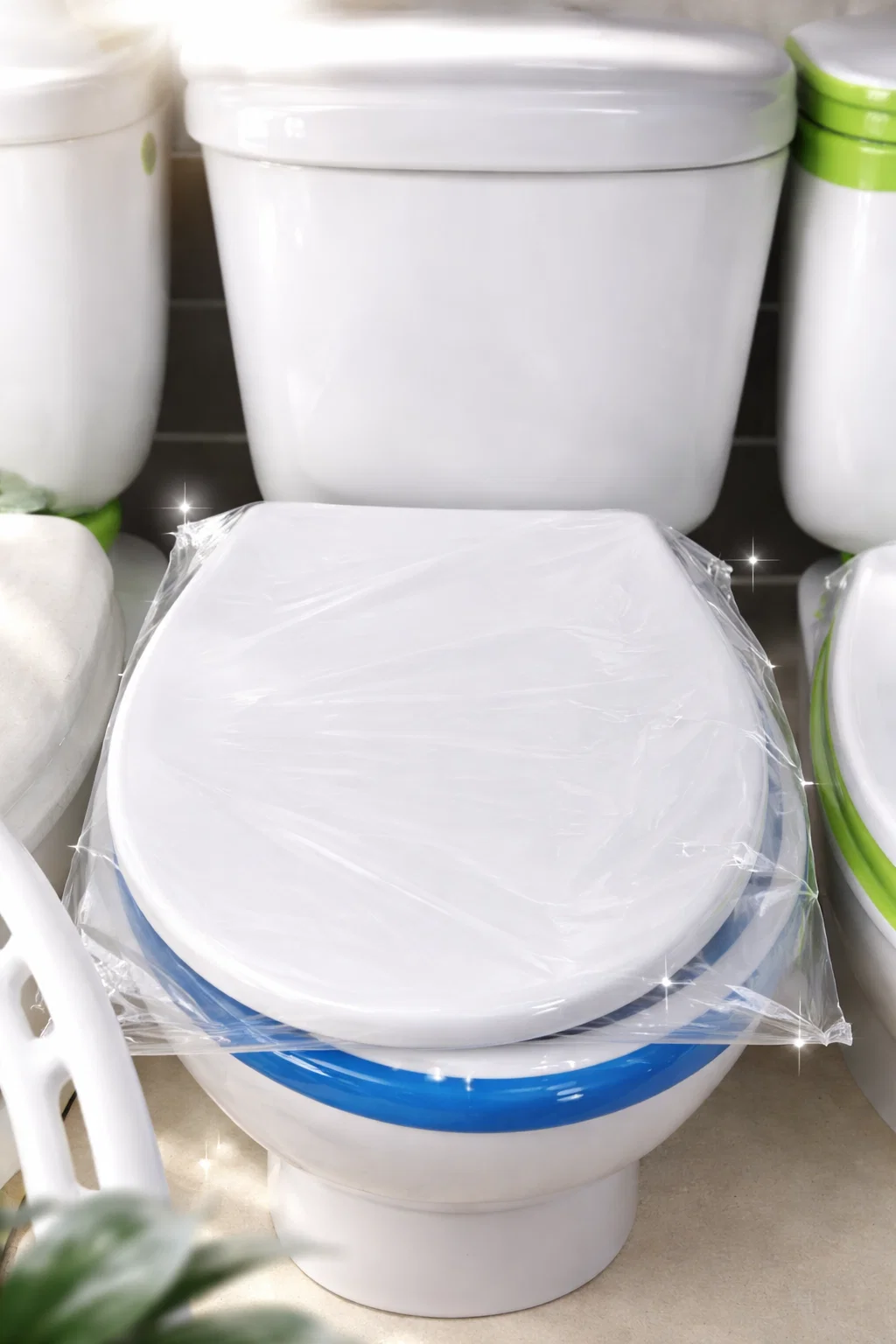 🚽 عرض اقتصادي: مرحاض عصري بلمسة زرقاء – جودة مزيانة وثمن مناسب