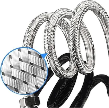 روبيك أنبوب خرطوم مضفر مرن، G1/2 موصل للمياه الساخنة والباردة من الستانلس ستيل أنبوب سباكة للسخان والشطاف ومقعد المرحاض والدش والمطبخ والحمام وحوض الغسيل (1 متر)