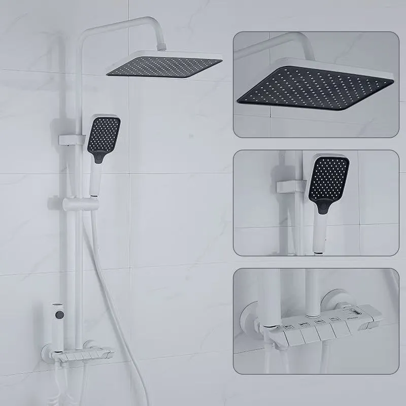 🚿✨ طقم دوش فاخر باللون الأبيض – أناقة ناعمة وتجربة استحمام مريحة