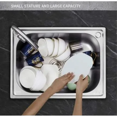 حوض مطبخ انوكس مقاس 50x40 سم مع سيفون مجانا