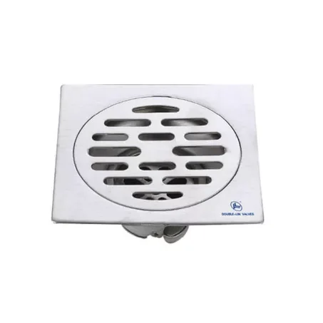 مصرف أرضي مزدوج ذو سيفون، 10 × 10 سم، مقاوم للروائح، مصنوع من الفولاذ المقاوم للصدأ Ll7009