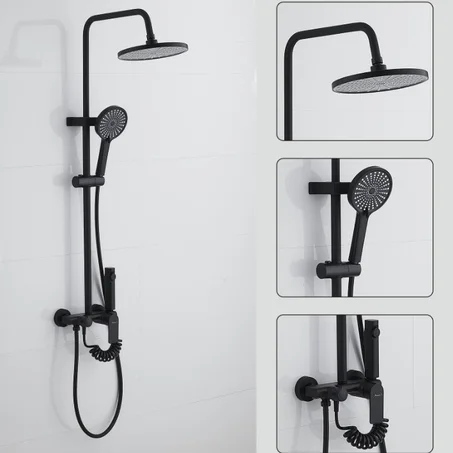 دوش حمام فاخر أسود مطفي