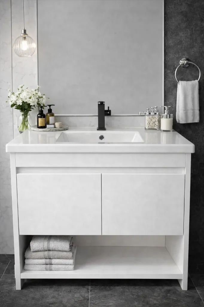 ✨ مغسلة CLASSIC WHITE – أناقة الأبيض مع تصميم عملي وراقي ✨