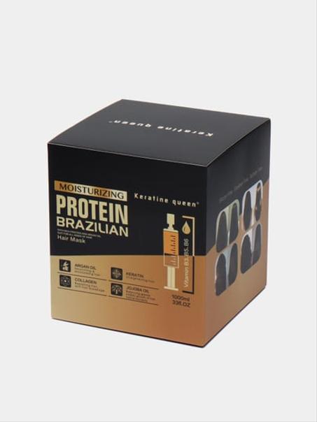 ماسک مو پروتئین برزیلی حجم 1000 میلی لیتر Keratin queen Moisturizing protein